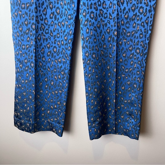 Banana Republic Logan Leopard Print Ankle Trouser Pants Blue 4 - Picture 4 of 9